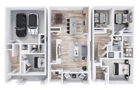 Floor plan for 4 beds, 3.5 baths, 2675 sqft
